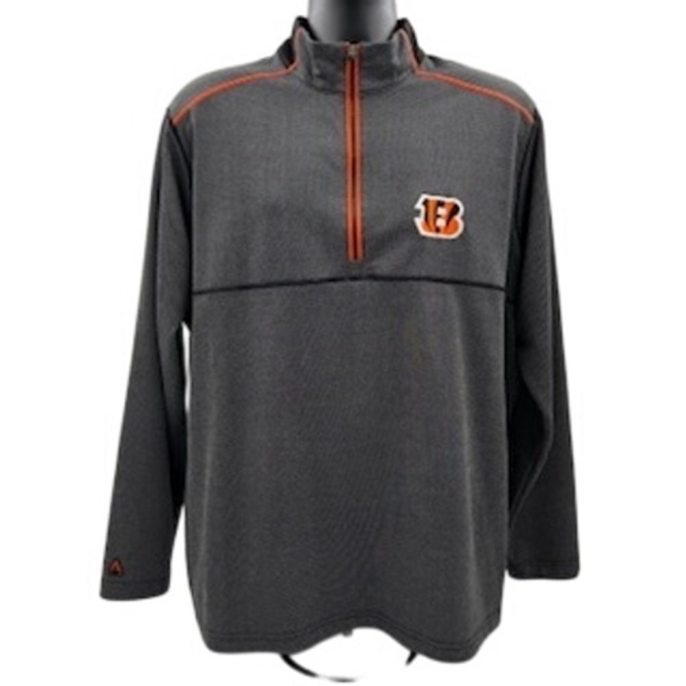 Antigua Cincinnati Bengals Mens XL Quarter Zip Pullover Gray